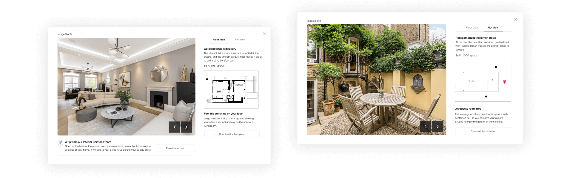 Knight Frank page on device