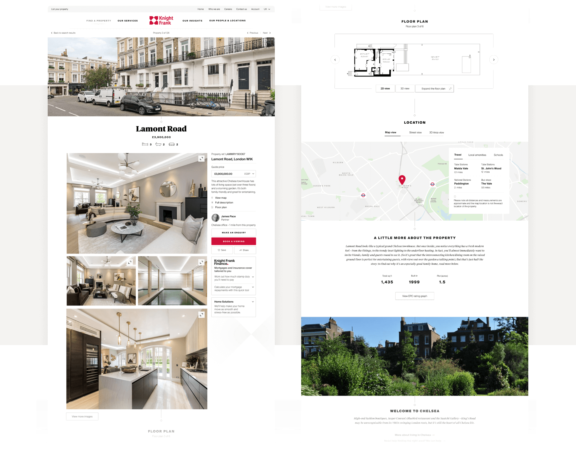 Knight Frank page on device