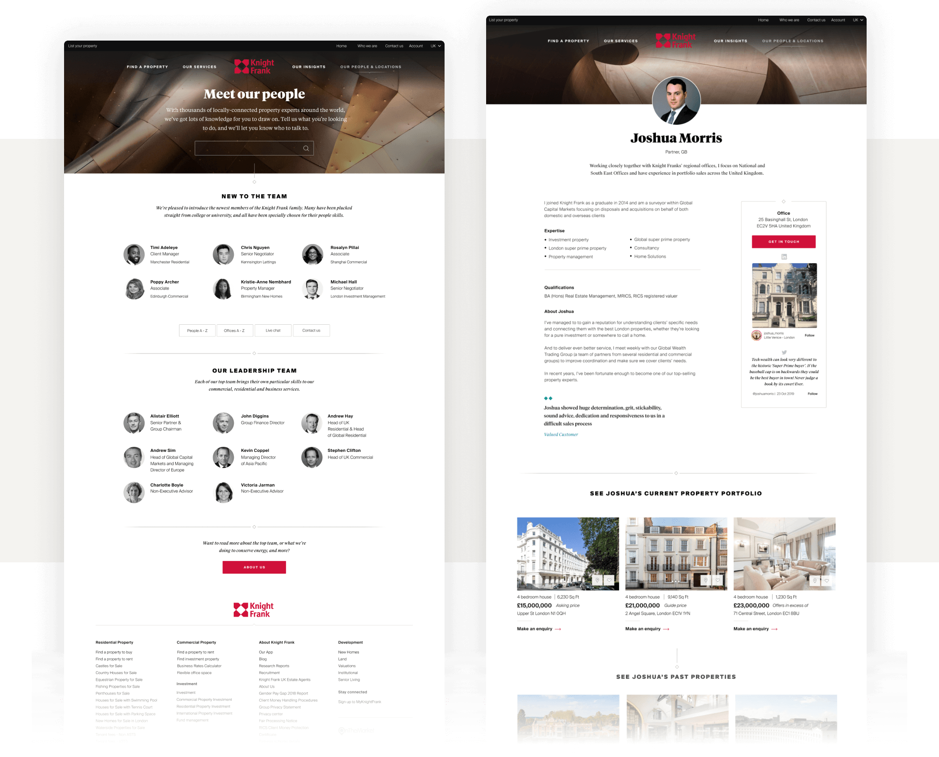 Knight Frank page on device